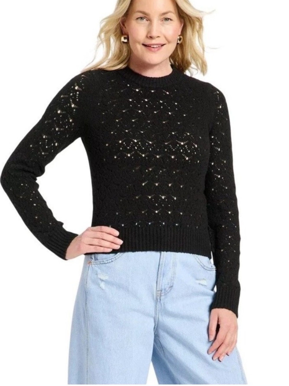 Universal Thread Size XXL Black Knit Crewneck Sweater